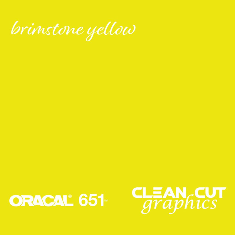 Oracal 651 Glossy Permanent Vinyl 12 Inch x 6 Feet - Brimstone Yellow